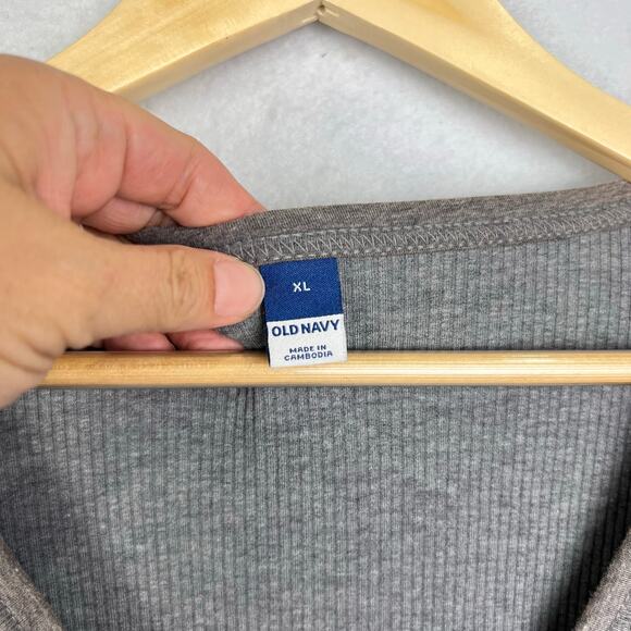 LOT OF 3 Old Navy Ribbed Neutral Colored Henley Long Sleeve Shirts XL - Picture 8 of 10